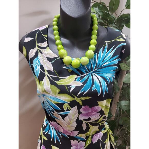 R & K Originals Women's Black Polyester Round Neck Faux-Wrap Long Maxi Dress 14 - Picture 4 of 11